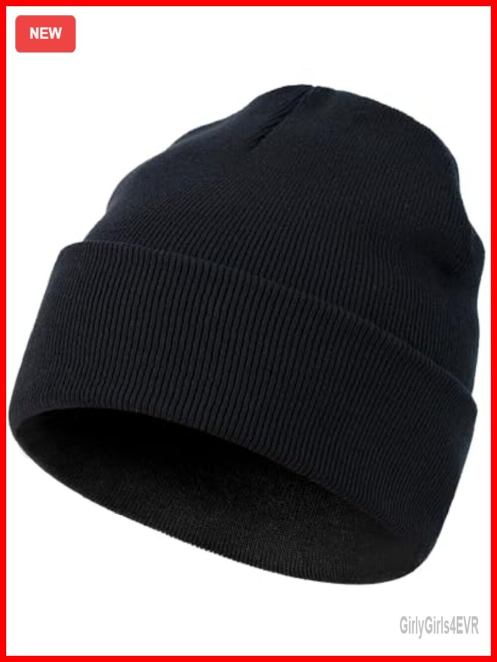 100% Cotton Beanie, Double-Layer Knit Winter Hat for Men Women, Slouchy Cuffed